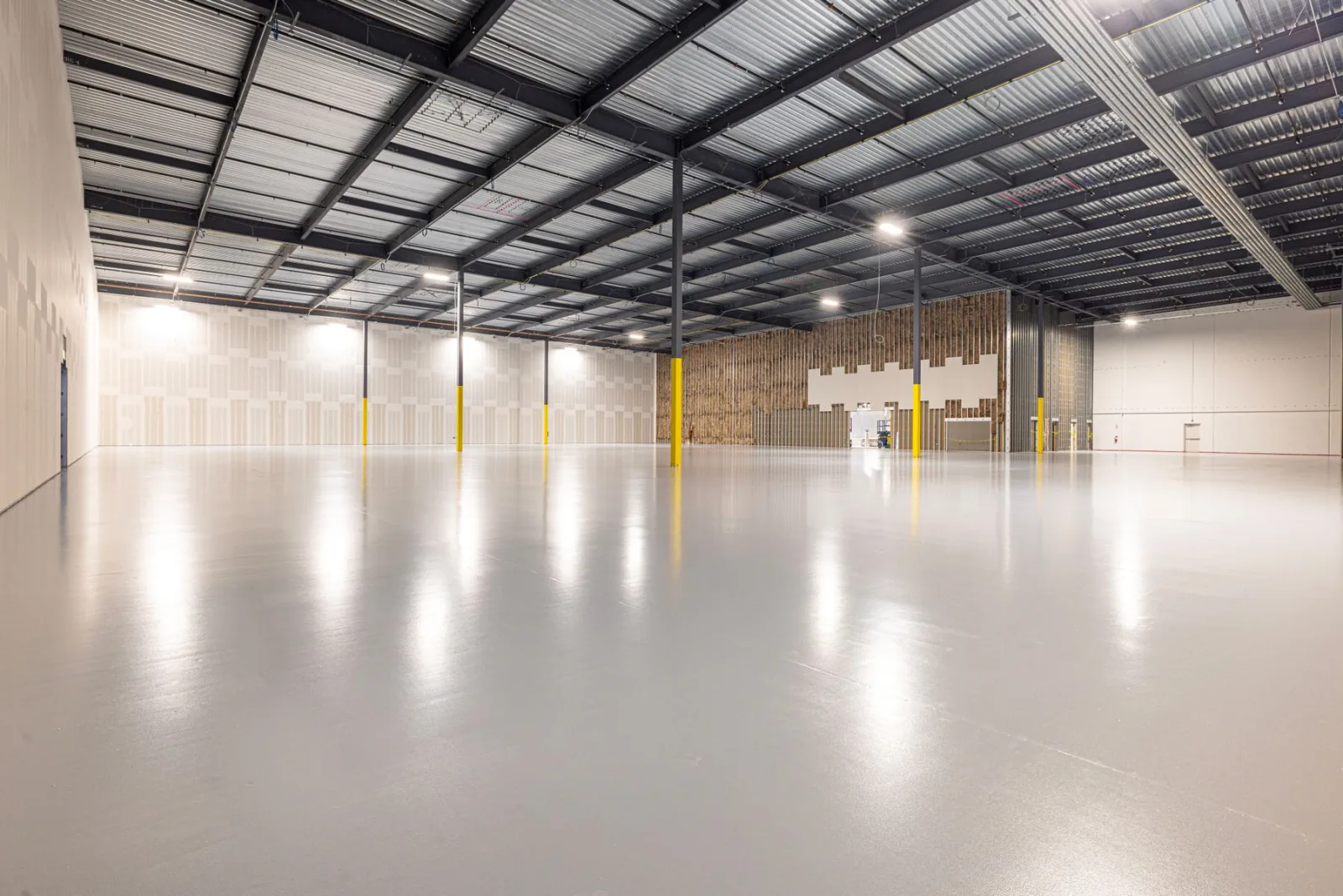 A bright, empty distribution hall.